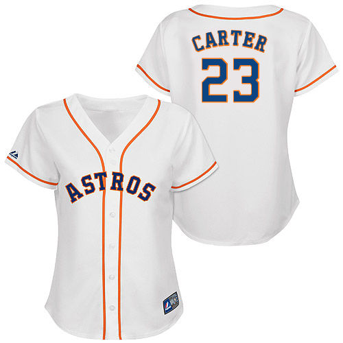 Chris Carter #23 mlb Jersey-Houston Astros Women's Authentic Home White Cool Base Baseball Jersey